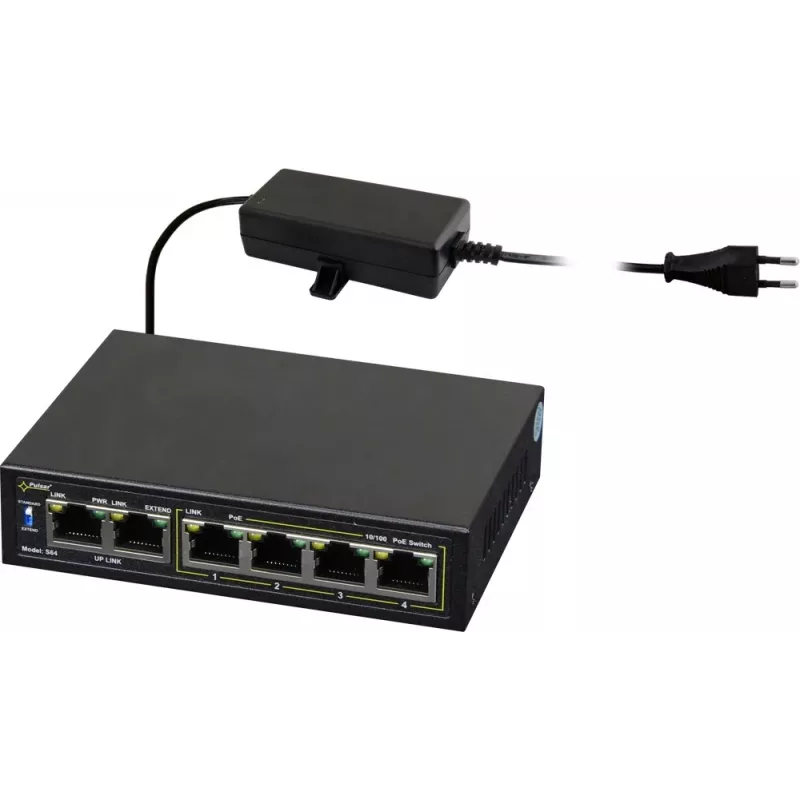 Sieťový switch PULSAR Switch POE Pulsar S64 4 porty 2 Uplink
