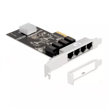 DeLOCK PCI Express x4 karta 4 x RJ45 Gigabit LAN RTL8111 - PCIe - RJ-45 - PCIe 2.0 - strieborná - PC - Windows 10 - Windows 11 - Windows 8.1 (88618)