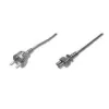 Assmann napájací kábel, Schuko – C5, konektor samec/samica, 1,8m, H05VV-F3G 0,75 mm², čierny (AK-440103-018-S)