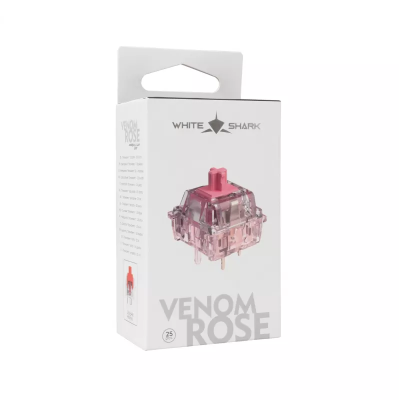 White Shark Venom Rose mechanické spínače klávesnice, 25 ks