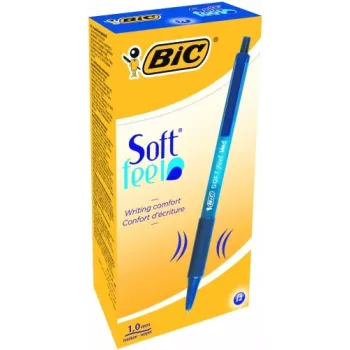 BIC guľôčkové pero SOFTFEEL CLIC 0,32 mm, modré, box 12 ks 914346
