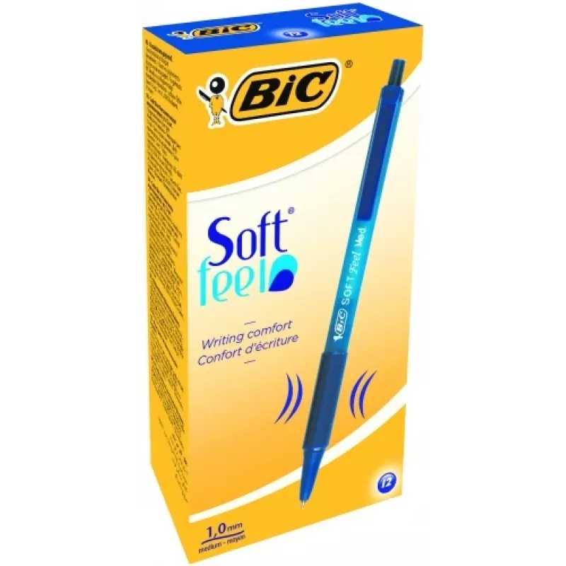 BIC guľôčkové pero SOFTFEEL CLIC 0,32 mm, modré, box 12 ks 914346