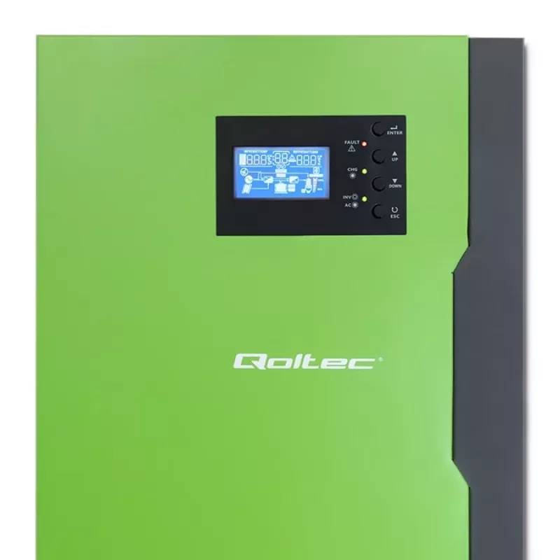 Off-grid menič Qoltec 53887 solárny menič 10 kVA Lithium Polymer čierna