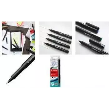 STABILO dr!ver fineliner 4 ks čierna modrá zelená červená jemný hrot