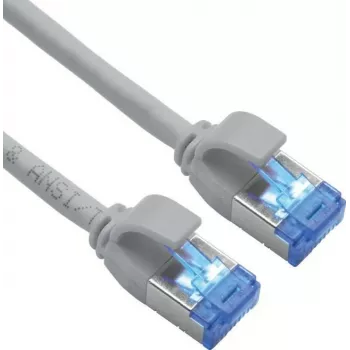 ROLINE S/FTP patch kábel Cat.6A TPE vhodný pre PoE bez zamotania sivý 1.5m - sieťový - CAT 6a