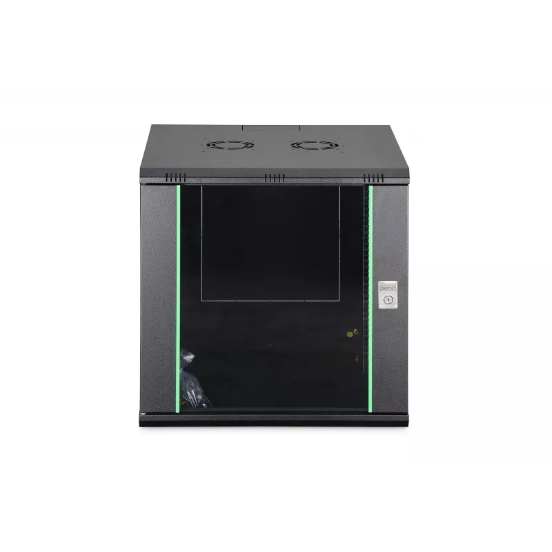 Nástenný sieťový rozvádzač DIGITUS Dynamic-N DN-37111 — 12U, 600 x 600 mm, IP20, kľúčový zámok