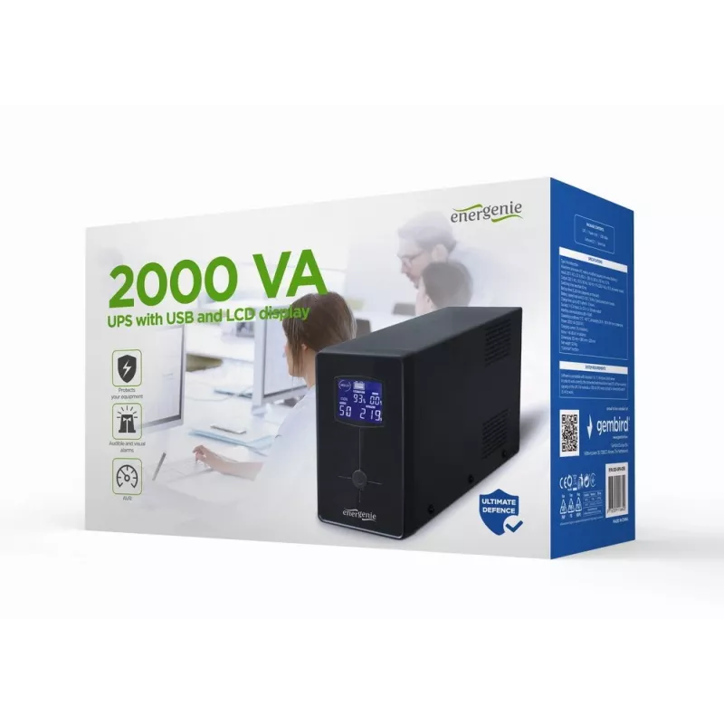 Gembird EG-UPS-035 UPS (neprerušiteľný zdroj napájania) Line-Interactive 2 kVA 1200 W 5 AC výstupov