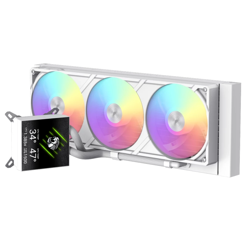 Gamemax CPU kvapalinový chladič | GLACIER 360 LCD WH | Intel, AMD
