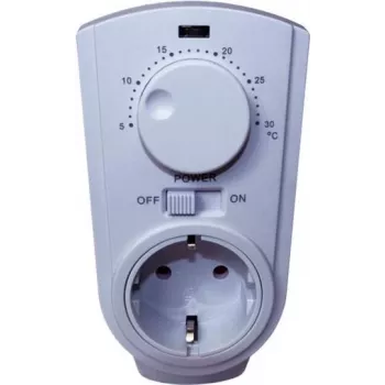 Termostatická zástrčka Bachmann Powersocket-Thermo 8141 biela – priestorový termostat do zásuvky, model 8141