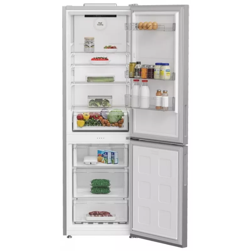 Chladnička Indesit INK 25402 S4E | Kompaktná voľne stojaca, No Frost, 249 L chladiaca časť / 106 L mraznička, V 203,5 cm, energetická trieda E, 37 dB, strieborná