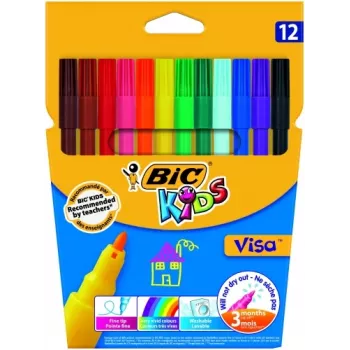 Tenká fixka BIC Visa Multicolour 12 ks