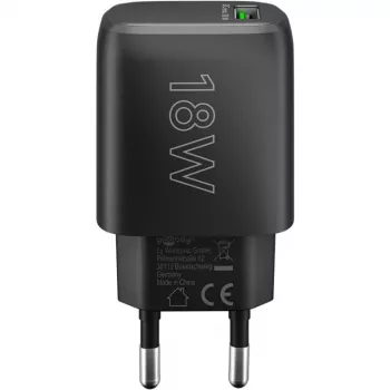 USB-A QC rýchla nabíjačka (18 W) (čierna)