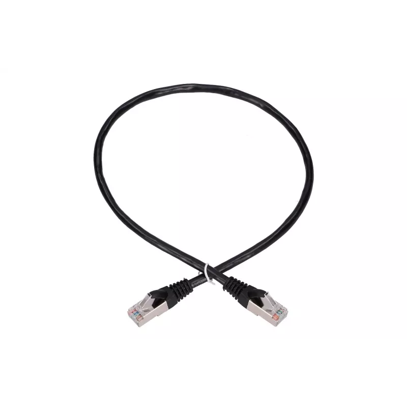 Sieťový kábel Extralink LAN patch kábel Kat.5e RJ-45 F/UTP 0,5 m čierny