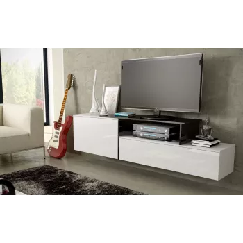 Cama TV skrinka SIGMA 3 180 biela/biela lesklá + čierna