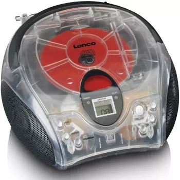 Prenosné rádio s CD prehrávačom Lenco SCD-24TR — FM, výstup 4W, LCD, teleskopická anténa, sieťový/batériový režim, 6×C batérie