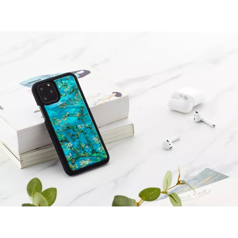 Puzdro na smartphone iKins pre iPhone 11 Pro – mandľové kvety čierna, ochranné puzdro