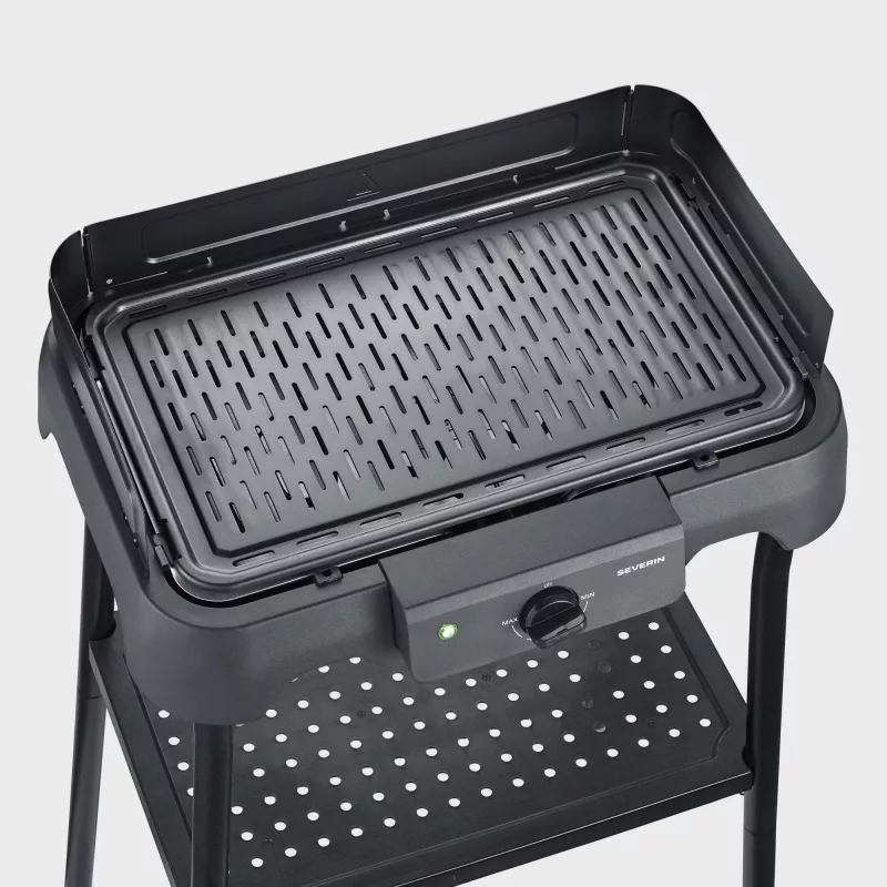 Stolný elektrický gril SEVERIN PG 8596, 2000 W, obdĺžnikový rošt, čierny, otočný regulátor