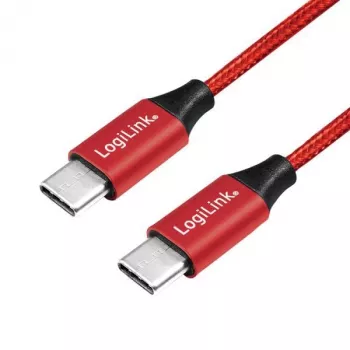 LOGILINK CU0156 LOGILINK - USB 2.0 kábel, USB-C konektor samec na USB-C konektor samec, červený, 1 m