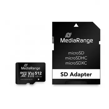MEDIARANGE SD MicroSD karta 512GB UHS-1 Cl.10 vrátane adaptéra (MR947)