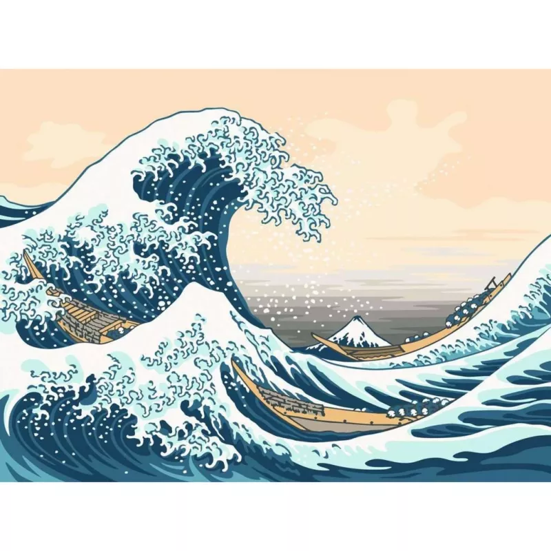Maľovacia sada Ravensburger CreArt ART Collection Veľká vlna Hokusai 23690 — umelecká sada maľovania podľa čísel
