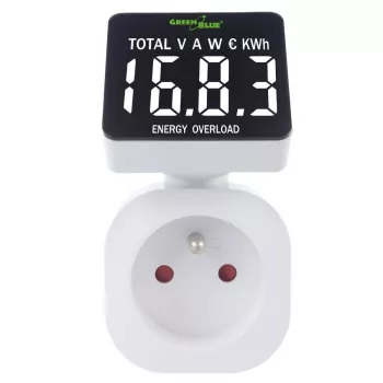 Energetický wattmeter GreenBlue GB620E pre 220-V sieť, max. 16 A, zástrčný merač prúdu/energie