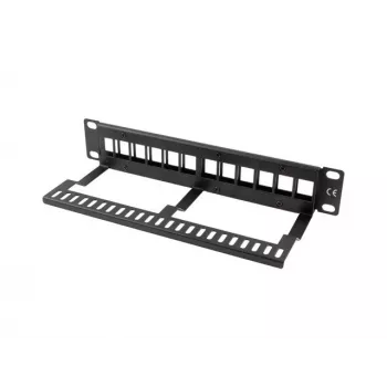 Rack slepý panel LANBERG PPKS-9112-B, 12-Port, 1HE, kov, sivý, 254×44,5×99,3 mm