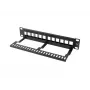 Rack slepý panel LANBERG PPKS-9112-B, 12-Port, 1HE, kov, sivý, 254×44,5×99,3 mm
