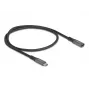DeLOCK USB predlžovací kábel USB Type-C konektor samec na konektor samica 10 Gbit/s 0,5 m sivý kov
