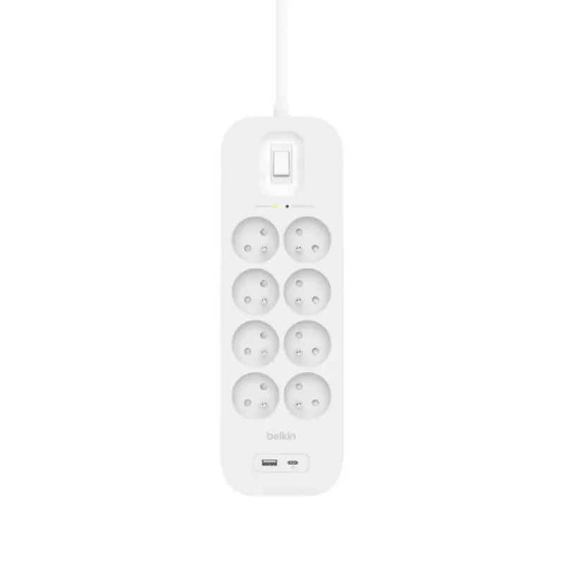 Prepäťová ochrana Belkin SRB003CA2M 8 AC zásuviek 900 J biela 2 m