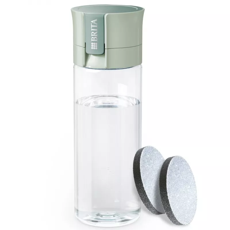 Opakovane použiteľná fľaša na pitie BRITA Fill&Go Vital 600 ml s integrovaným MicroDisc filtrom, zelená
