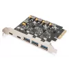 PCIe karta Digitus 2x USB-C 3x USB A