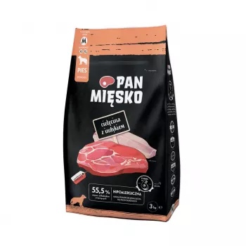 Mr. Meat teľacie s morčacím M - suché krmivo pre psov - 3 kg