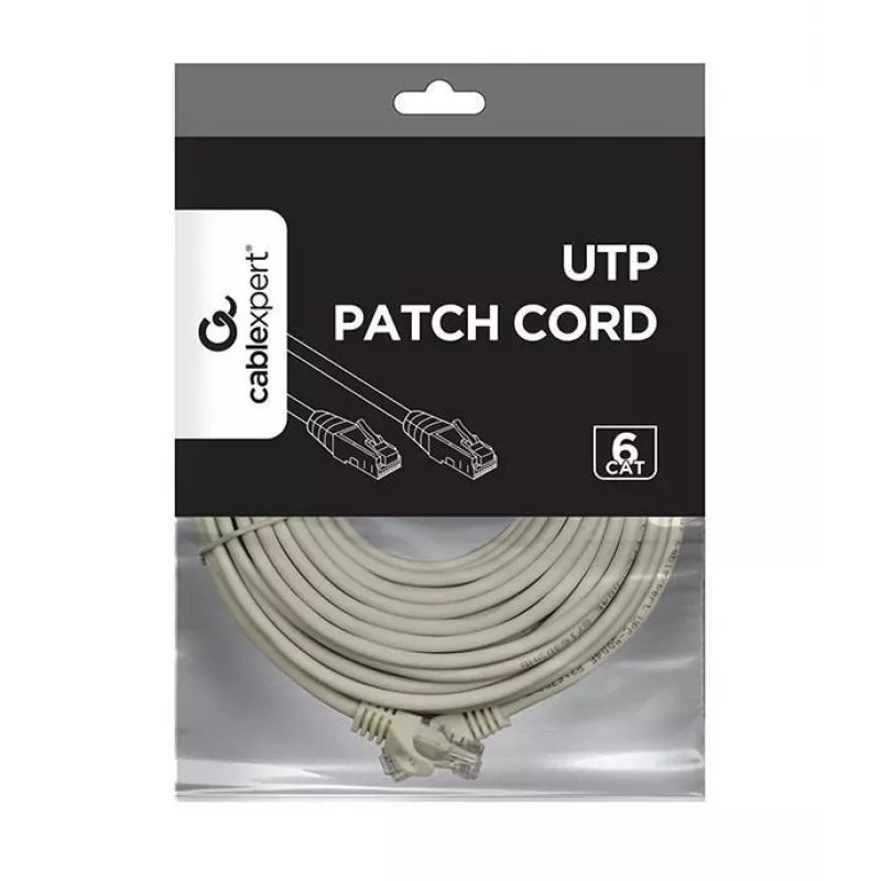 PATCH kábel CAT6 UTP 15M/sivá PP6U-15M GEMBIRD