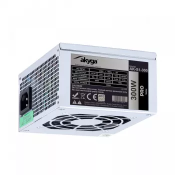 Akyga AK-S1-300 300 W SFX napájací zdroj, pasívne PFC, 80 mm ventilátor, čierna