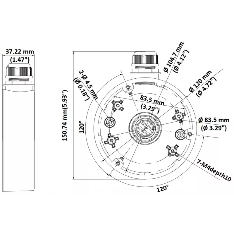 Pripojovacia krabica Hikvision DS-1280ZJ-DM46 (čierna)