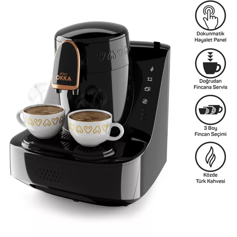 Okka Elite, moka kanvica čierna/medená, model 2025