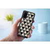 Ochranné puzdro na telefón iKins pre Samsung Galaxy S20 – pyramídová štruktúra, čierne
