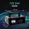 Nabíjačka batérií QOLTEC 52514 — 12V/24V, 25A, pre AGM/GEL/SLA batérie s LCD displejom