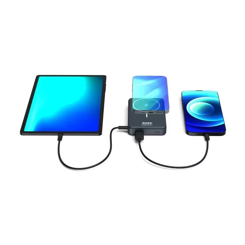 Port Designs 907005 powerbanka 10000 mAh bezdrôtové nabíjanie čierna