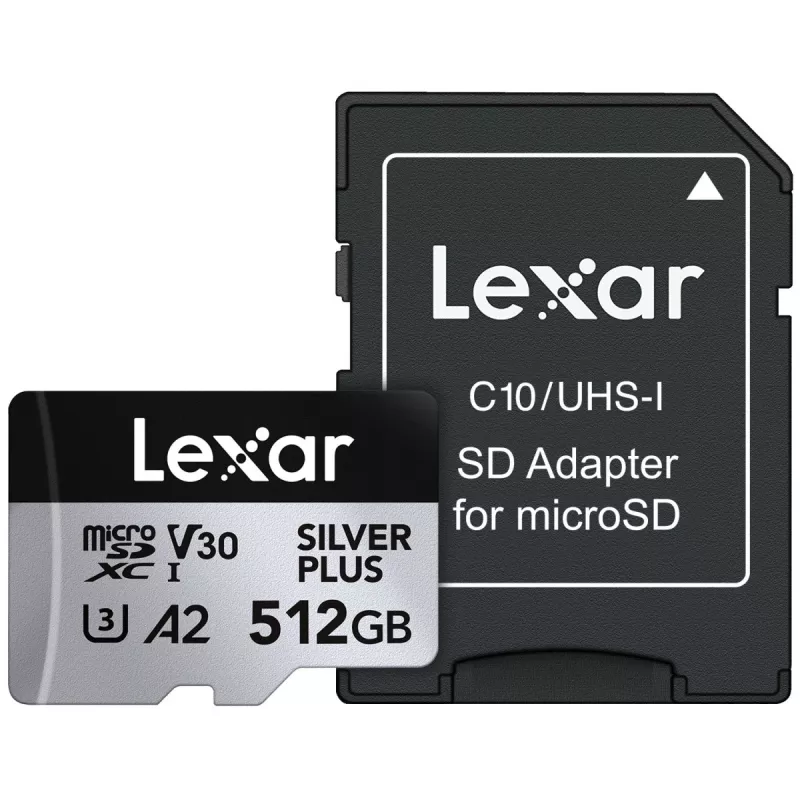 Flash pamäť Lexar 512 GB UHS-I microSDXC SILVER PLUS