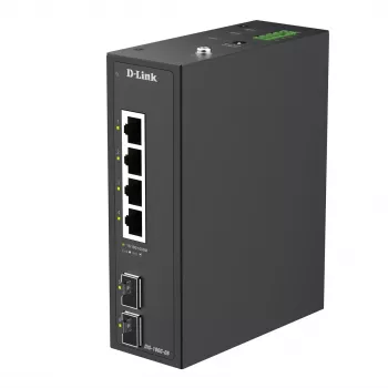 D-Link 6-portový gigabitový priemyselný neupravovateľný switch s 2 x SFP portami