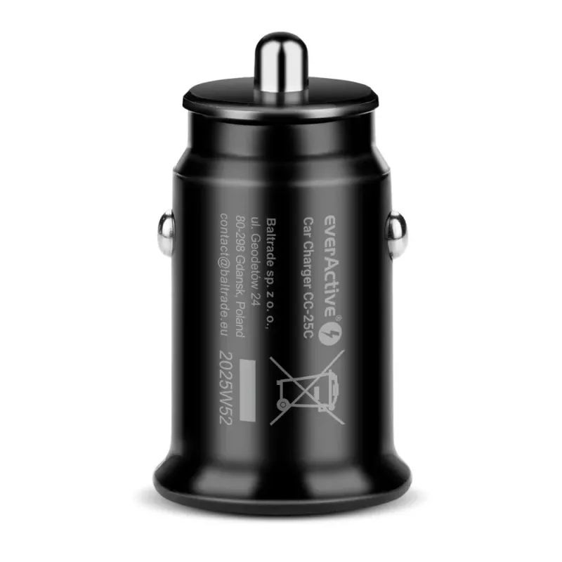 everActive CC-25C autonabíjačka, 2x USB 12 W, s káblom USB-C