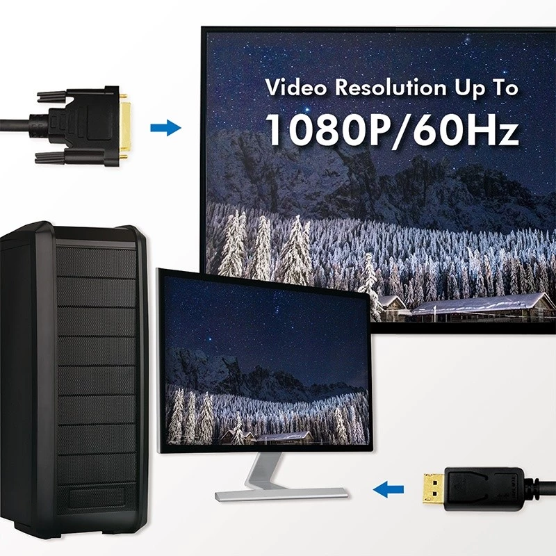 Adaptér video kábla LogiLink CV0131 2 m DisplayPort DVI čierny