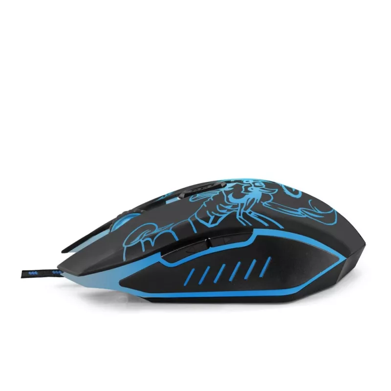 Esperanza MX203 SCORPIO - myš - USB - modrá - myš - optická - 6 tlačidiel - čierna