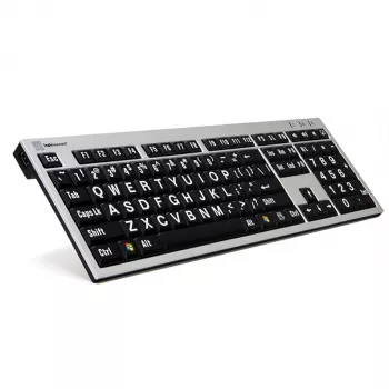Klávesnica Logickeyboard LKB-LPRNTWB-AJPU Office USB francúzska čierna strieborná