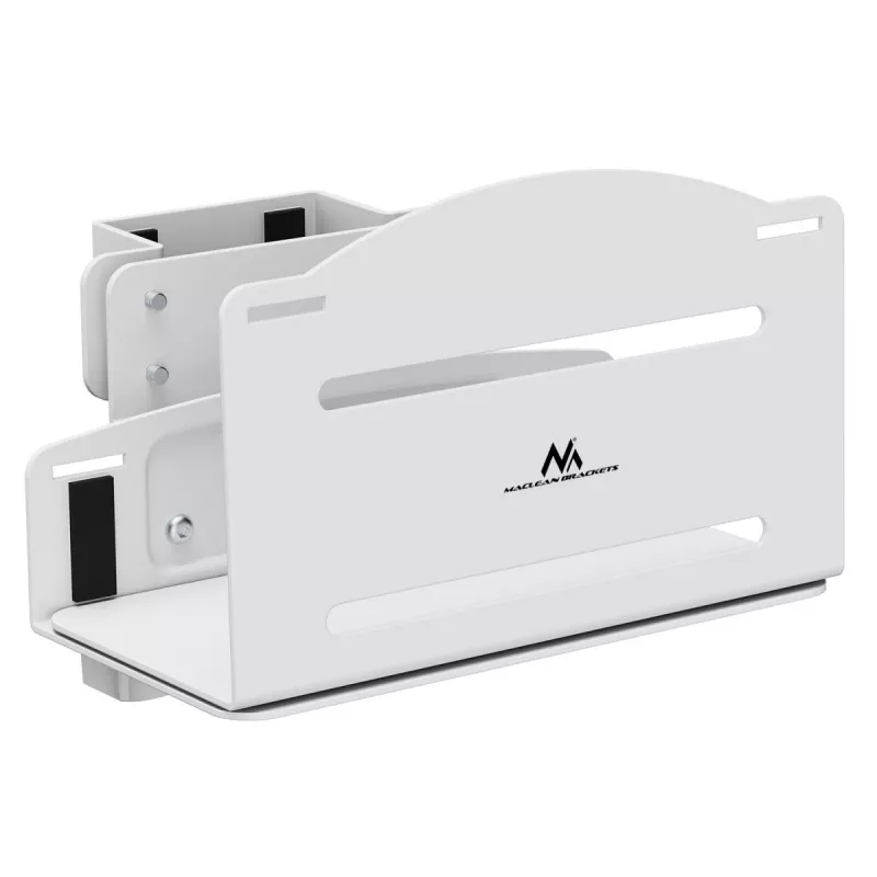 Držiak CPU MACLEAN MC-116W, výškovo nastaviteľný a otočný dizajn pre montáž pod stôl