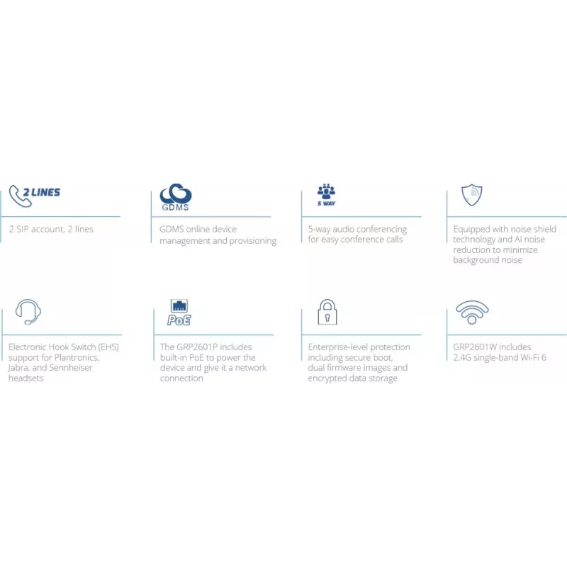IP telefón Grandstream Networks GRP2601 čierny