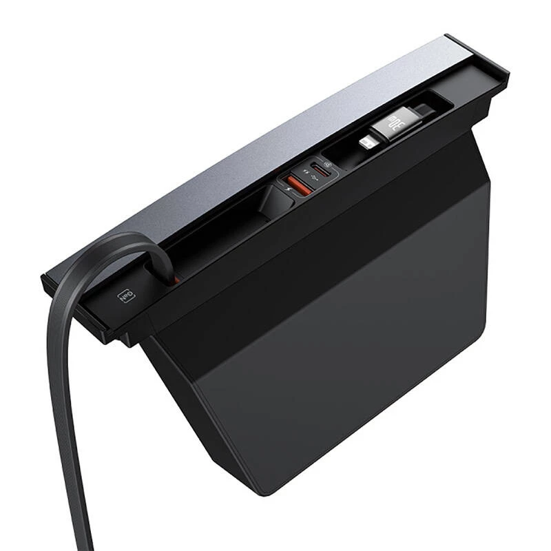 Hub Baseus T-Space s káblami USB-C na Lightning pre vozidlá Tesla (čierna)