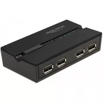 DeLOCK 11494 počítačový dátový prepínač čierny USB Type-A Type-B 0,48 Gbit/s