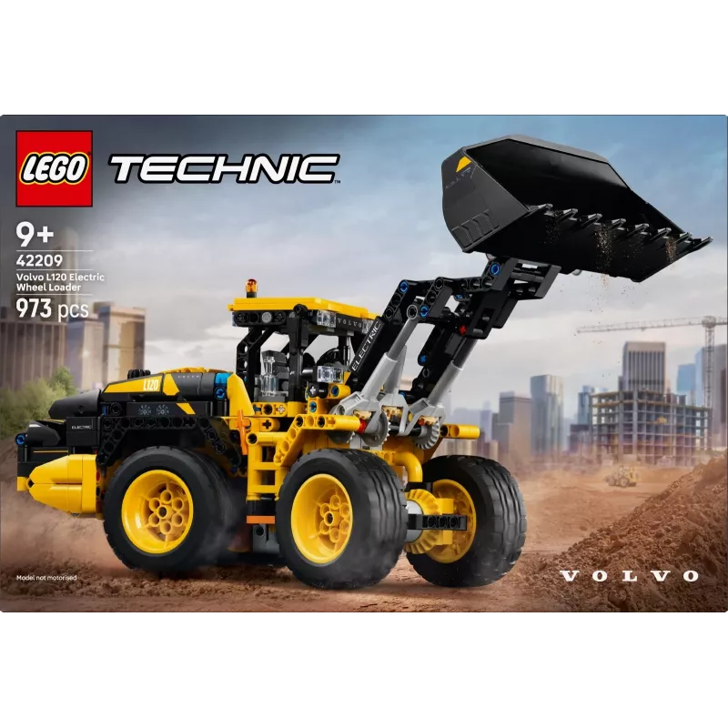 LEGO Technic Volvo L120 elektrický nakladač model 42209, 973 dielov, pre deti od 9 rokov, 140×110×350 mm